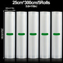 Paquete de 5 Rollos para Sellado al Vacío, Longitud de 3 Metros, Varios Anchos, Adecuados para Almacenamiento de Alimentos y Cocina Lenta a Baja Temperatura - Diseño Resistente al Desgarro Garantiza Máxima Frescura y Mayor Duración - Seguro para Contacto