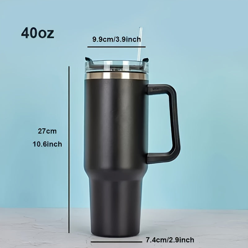 Botella de Agua Aislada de Acero Inoxidable con Pajita y Asa - Gran Capacidad, Taza Deportiva a Prueba de Fugas para Fitness, Viajes y Oficina - Regalo Perfecto para Vacaciones, Botella de Agua Deportiva