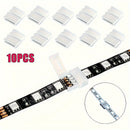 Conectores para tiras de luces LED metálicos, 6/10 piezas, extensión sin espacios de 4 pines RGB SMD 5050, sin soldadura ni electricidad, accesorios para iluminación en riel sin baterías