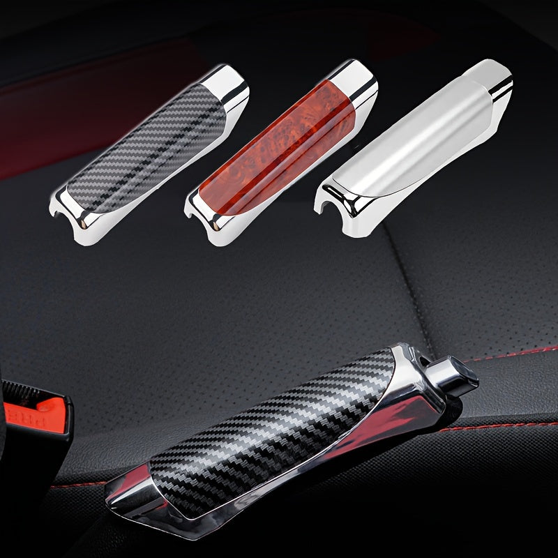 Esencial para el interior del auto] Cubierta de freno de mano para auto, acabado en fibra de carbono y material ABS duradero - Fácil instalación, diseño moderno y elegante, compatible con varios modelos de vehículos, accesorio esencial para autos | Acaba