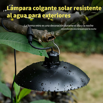 2 luces colgantes solares HeeyKeey con control remoto, 3 modos de iluminación y brillo ajustable, 2 focos LED con haz de 30°, cúpula negra de ABS para interior/exterior, patio, gazebo, cochera, sala, luces solares colgantes para exteriores, iluminación p