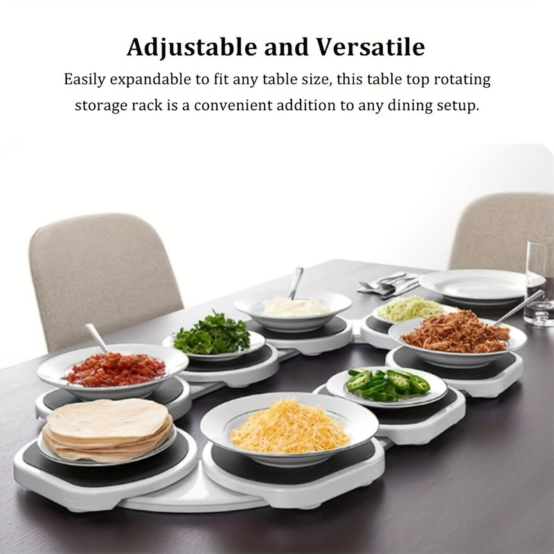 8 bandejas Susan Perezoso Giratorio Mesa de Comedor bandeja, diseño deslizante mesa Giratorio bandeja de servicio, adecuado para mesas rectangulares o redondas, bandeja giratoria de cocina reutilizable, perfecto para fiestas, reuniones familiares