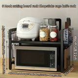 Un estante de almacenamiento de cocina ajustable de acero al carbono, soporte de microondas, estante de especias, estante organizador y estante de fregadero para encimeras y armarios de cocina, organizador y almacenamiento de cocina, accesorios de cocina