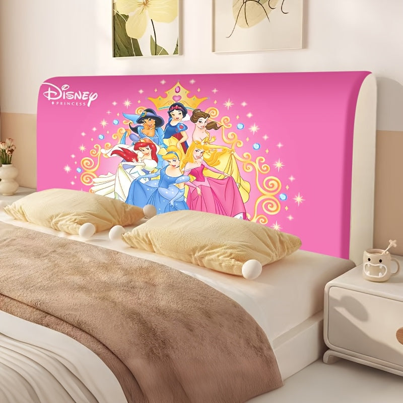 Fundido de Cabeza de Cama Princesa Disney 1 pieza - Impresión Digital Elegante, Rosa con Purpurina y Estrellas, Tela de Poliéster para Todas las Estaciones, Perfecto para la Decoración de Habitaciones Infantiles, Decoración de Cama