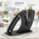 Afilar cuchillos ergonómicos de acero inoxidable - Base antideslizante, guía de ángulo para afilar con precisión, no requiere batería, esencial para la cocina para afilar cuchillos y tablas de cortar, afiladores de cocina | Diseño elegante de afilador |
