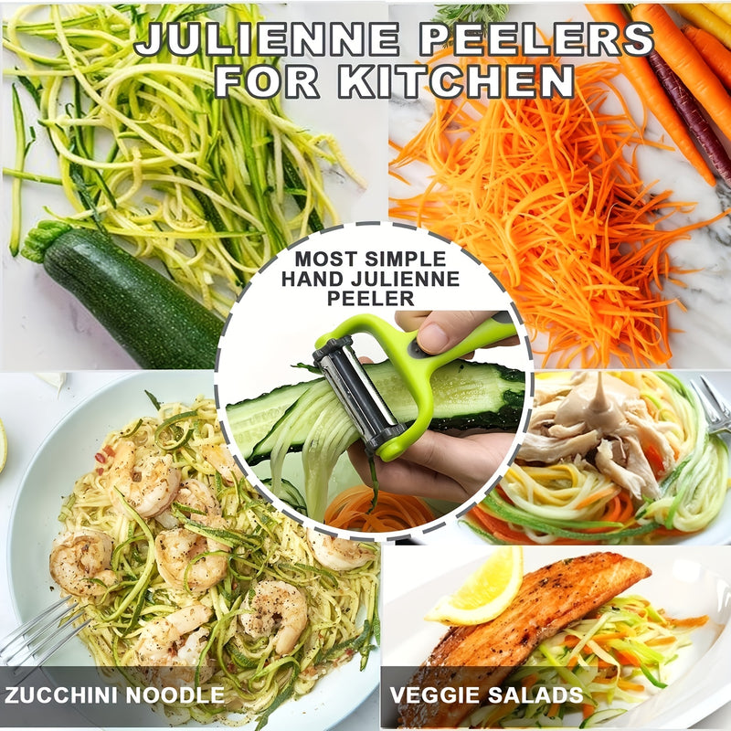 Pelador multifuncional 3 en 1 para frutas y verduras, cuchillo de pelar, rallador y triturador: ¡la herramienta de cocina definitiva! Accesorios de cocina
