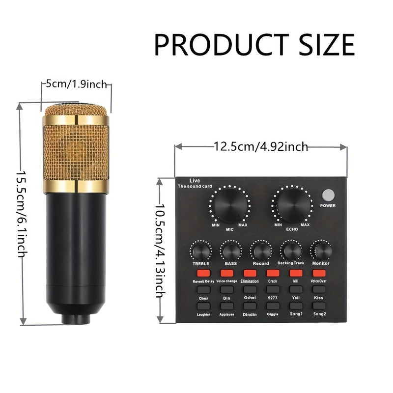 Paquete de Equipo para Podcast con Mezclador de Audio Todo en Uno y Micrófono de 3.5mm para Transmisión en Vivo, Grabación de Podcasts, PC, Smartphone