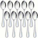 Juego de 6/12 Cucharas de Cena de Acero Inoxidable, Apto para Lavavajillas
