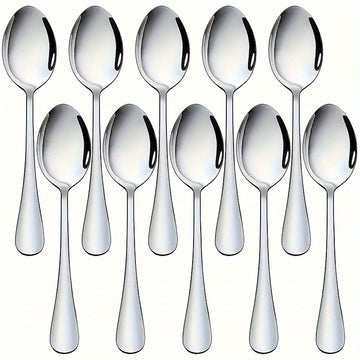 Juego de 6/12 Cucharas de Cena de Acero Inoxidable, Apto para Lavavajillas