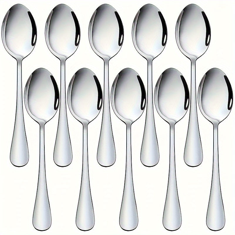Juego de 6/12 Cucharas de Cena de Acero Inoxidable, Apto para Lavavajillas