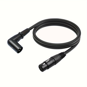 Cable de Audio XLR Macho a Hembra - Negro, Montaje con Tornillo, Cable de Extensión para Micrófono y Mezclador