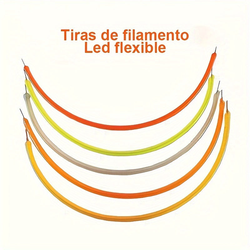 Paquete de 6 Tiras Luminosas Flexibles - Blanco Cálido, Rojo, Verde, Azul, Rosa | Bombillas Espirales de 38mm/130mm/300mm, Ideales para DIY y Decoración | Alimentadas por Batería DC3V (No Incluida) | Brillantes y Flexible, Perfectas para Cocina/Salón/Esc