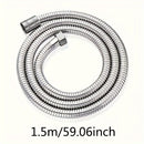 1pc Manguera de Ducha de Acero Inoxidable Flexible - 1.5m/2m/3m, a Prueba de Explosiones con Acabado Metálico Electrochapado, Instalación Fácil en Pared, Forma Redonda - Perfecta para Cabezales de Chorro de Lluvia, Rociador de Ducha