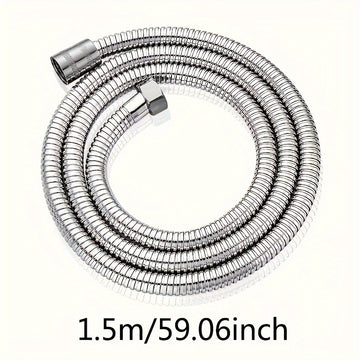 1pc Manguera de Ducha de Acero Inoxidable Flexible - 1.5m/2m/3m, a Prueba de Explosiones con Acabado Metálico Electrochapado, Instalación Fácil en Pared, Forma Redonda - Perfecta para Cabezales de Chorro de Lluvia, Rociador de Ducha