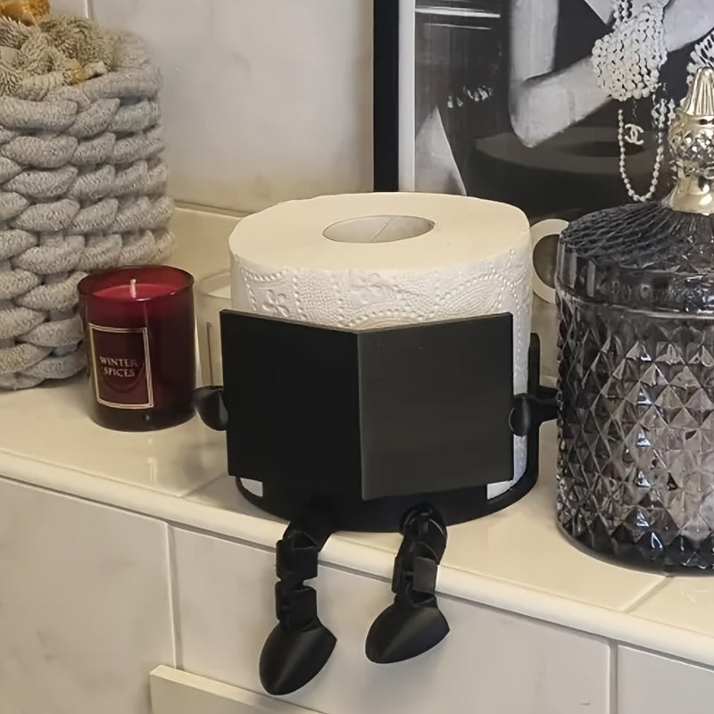 Soporte de papel higiénico divertido - Práctico y artístico con diseño de articulaciones móviles, adecuado para oficina, baño de casa o cualquier baño.