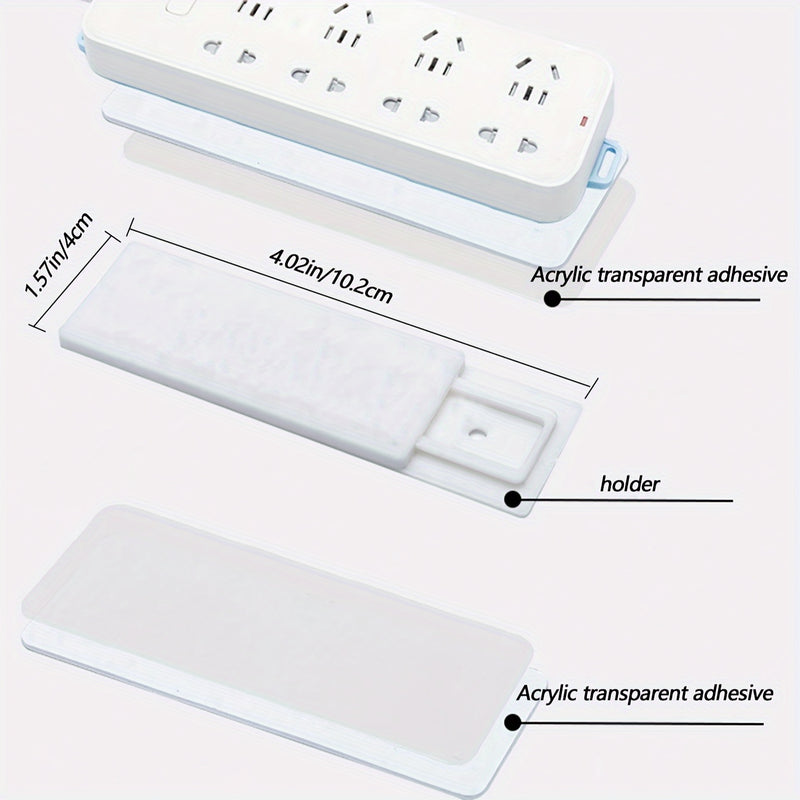 Soporte Adhesivo para Regleta de 1 Pieza sin Taladro - Montado en la Pared, Organizador de Enchufes Sin Rastro para Electrodomésticos de Cocina