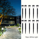 10 piezas de conjunto de interruptores automáticos de piso con energía solar, luces de sendero duraderas de plástico para exteriores, jardín semienterrado, iluminación decorativa de césped de patio, adecuado para calles de patio, terrazas, iluminación de