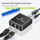Divisor de Ethernet de 1 a 2 Gbps - Divisor de red con cable de alimentación USB, adaptador de divisor de Internet RJ45, velocidad de 1000 Mbps, adecuado para cables Cat 5/5E/6/7/8 para conectar 2 dispositivos simultáneamente.