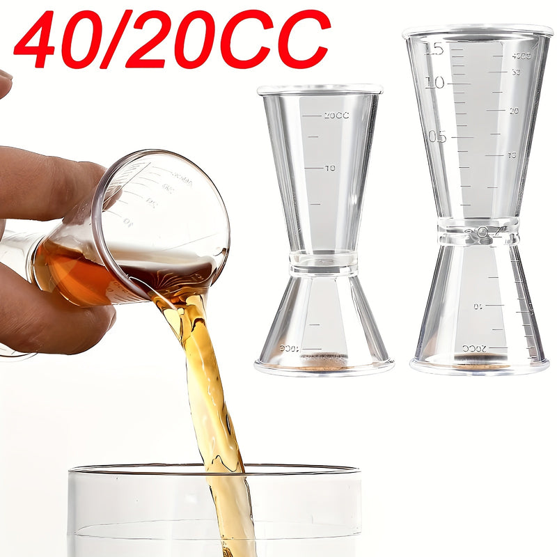 2 piezas, copa medidora transparente de 40/10CC, mezclador para cócteles, onzas, utensilios de cocina y bar, suministros para fiestas