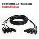 Cable Serpiente XLR de 4 Canales Premium - Patch de Micrófono Macho a Hembra para Uso En Vivo, Grabación y Estudio, Negro