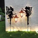 2 Piezas de Luces Solares QUTERHERO para Jardín - Decoración Impermeable con Siluetas Encantadoras, Carga Solar Automática y Luz Cálida, Construcción Duradera en Hierro para Patio, Césped o Exterior, Diseño Resistente al Clima, Adornos para Jardín y Terr