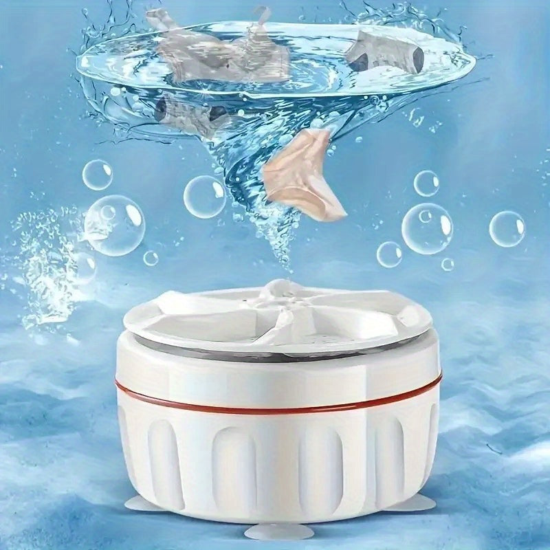 1pc Mini Lavadora Portátil, Capacidad 0-2L, Forma Redonda, Alimentada por USB, ≤36V, No Requiere Batería, Diseño Plegable Compacto para Calcetines y Ropa Interior, Regalo Ideal para Estudiantes y Espacios Pequeños