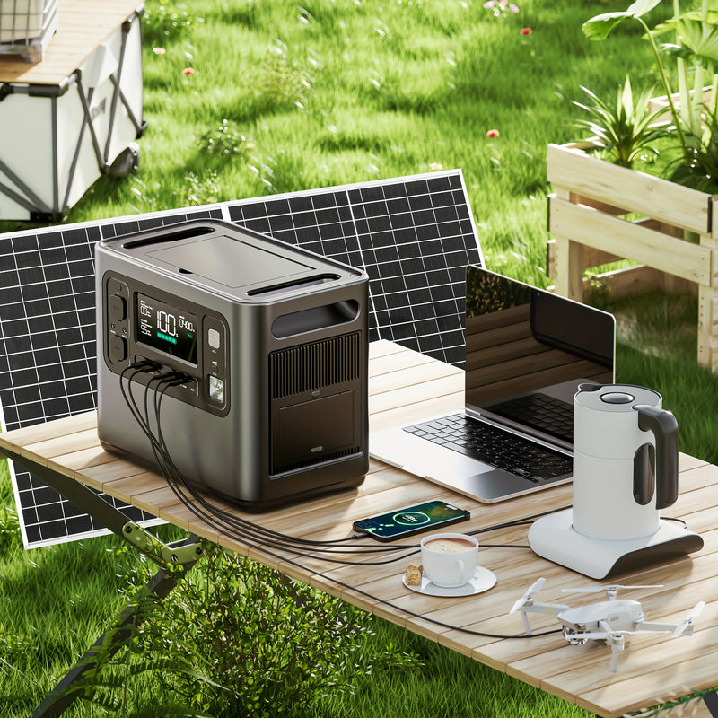 Panel Solar Portátil con Controlador de 100A, Accesorios para RV, Banco de Energía Cargador Solar para Camping, Barcos y Más