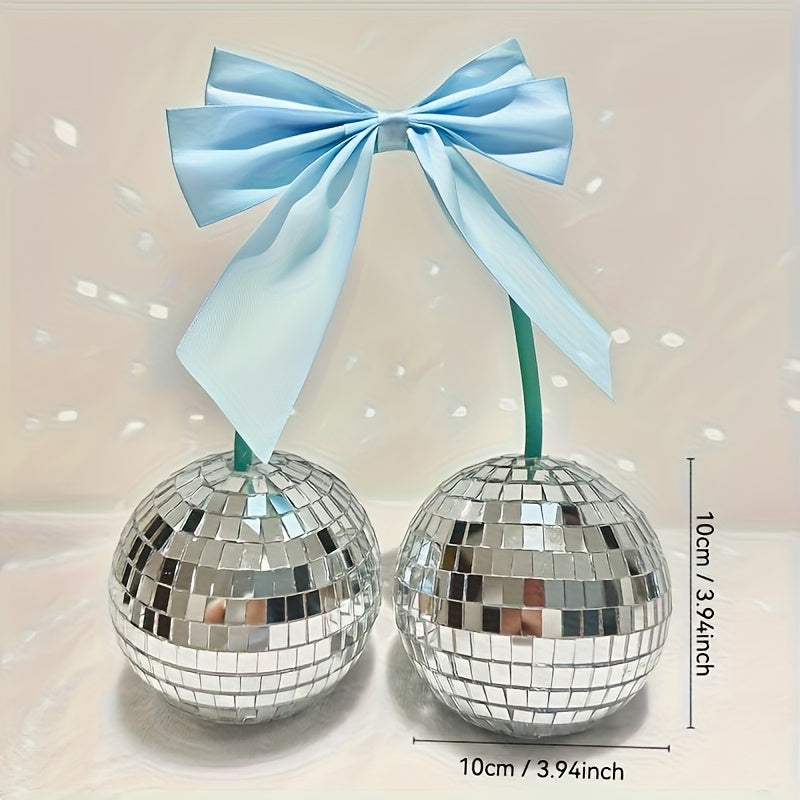 Decoraciones de bola de disco con lazos, ideales para colgar en paredes como regalos encantadores, crean decoraciones impresionantes.