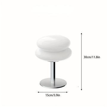 1 pieza de lámpara de mesa Macaron Hamburger - Luz ambiental con control de intensidad alimentada por USB con 3 modos de iluminación, luz blanca/natural/cálida, estilo Art Deco para sala de estar, dormitorio, oficina en casa - Ideal para mesitas de noche