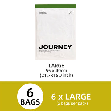 6pcs Bolsas de Compresión de Viaje Enrolladas a Mano - No Necesita Bomba, Almacenamiento Transparente para Toallas, Calcetines, Cosméticos y Más - Acabado Mate Mejorado, Varios Tamaños Disponibles