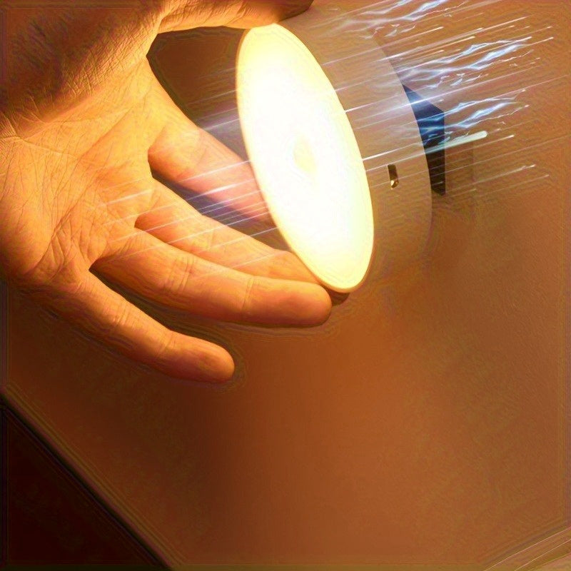 3 luces nocturnas LED con sensor de movimiento magnético, recargables 200mAh por USB, lámparas de pared y piso, encendido/apagado automático, diseño magnético portátil, plástico duradero para pasillo, clóset, escaleras, dormitorio, escritorio, lámpara de