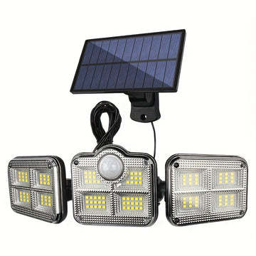 Iluminación solar IP54 - Negro, luces LED multiusos con control remoto para hogar, jardín, garaje y almacén, batería de litio, montaje semienterrado, material de polipropileno, iluminación de jardín | Luces LED con control remoto | Diseño plegable