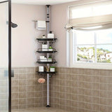 cesta de ducha de alta calidad con barra, sin necesidad de taladrar, estante para baño interior, esquina de acero inoxidable, soporte ajustable en altura y caja de acabado, organizador de baño ahorrador de espacio, regalos del día, recuerdos, estantes de