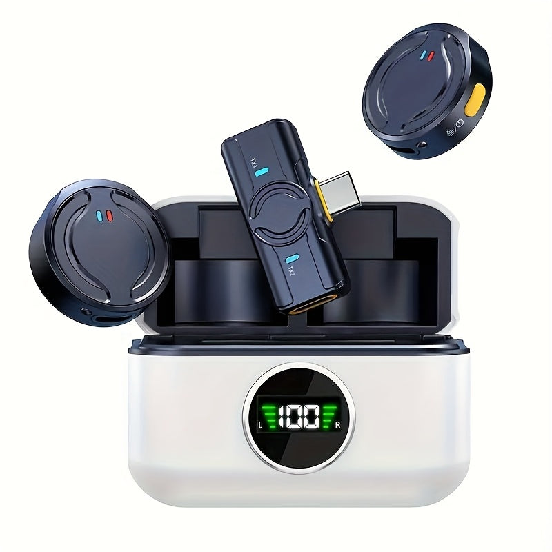 Micrófono inalámbrico Q81 con pantalla LED, carga USB-C, 2,4 GHz inalámbrico, batería de litio polímero, carga USB, ideal para transmisión en vivo y vlogging, grabación y transmisión | Diseño moderno de micrófono | Construcción duradera, micrófono para t