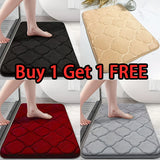 Juego de 2 alfombras antideslizantes para baño, lavables, de poliéster, tejido absorbente rectangular, alfombrillas para pies altamente absorbentes, tapete antideslizante para baño