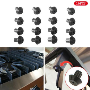16 piezas, piso de parrilla de quemador de estufa de gas, compatible con estufa de gas, piso de quemador de estufa de gas, pies de goma para repuestos de estufa de gas WB02T10461