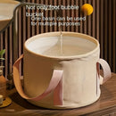 Baño de Pies de Lujo para 1 Persona - Bañera Portátil Plegable con Detalles en Beige y Rosa, Sin Necesidad de Electricidad, Aislamiento Térmico para Hogar/Viaje/Spa - Cubo Beige con Correa Rosa - Ideal para Mujeres y Hombres, Regalo Relajante de Invierno