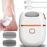 Amoladora eléctrica recargable para pies con 3 cabezales de repuesto, carga USB portátil, mini amoladora eléctrica para cuidado de manos y pies, crea pies suaves, cuidado de grietas en tono Beige claro