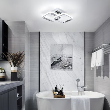 1 pieza de Luz de Techo LED Moderna - Metálica, Montaje Semi-Bajante, Aparato Desmontable, Incluye Herrajes de Instalación, No Requiere Batería, con Bombilla, 85V-265V, para Sala de Estar, Dormitorio, Isla de Cocina, Baño, Restaurantes, Cafeterías, Hotel