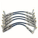 Conjunto de 6 cables de parche para guitarra de 6 pulgadas en ángulo recto - Cables de instrumento macho a macho de 1/4" TS, Conector de alta calidad Cat 5e para pedales, Conectores flexibles de forma redonda