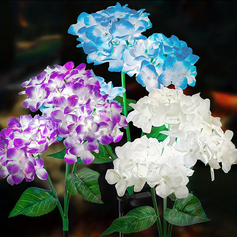 Farol Solar LED de Hortensia para Exteriores, Ideal para Jardines, Céspedes y Iluminación Decorativa Nocturna