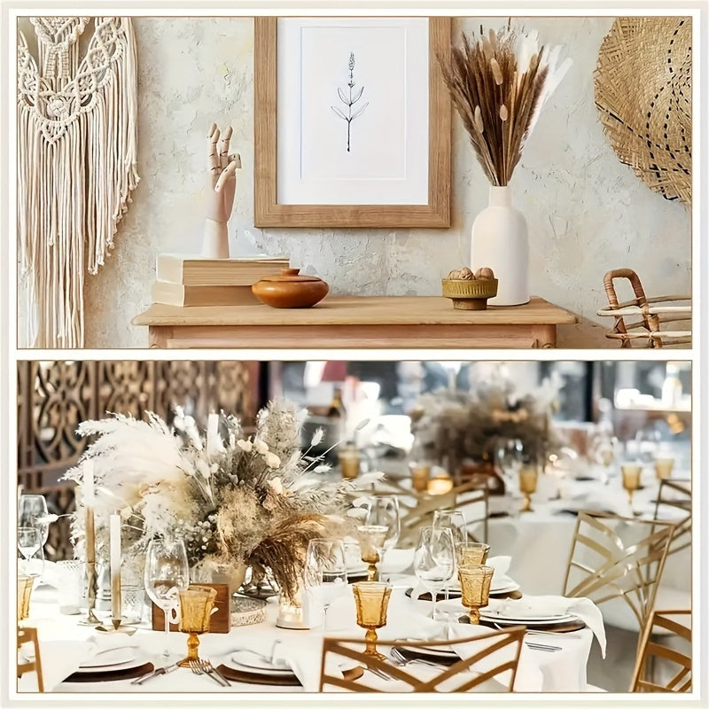 50pcs Decoraciones de Hierba de Pampa de Alta Calidad - Ramos de Caña Seca, Adecuados para Decoración del Hogar, Decoración de Eventos, Decoración Central de Bodas, Temporadas Festivas (Navidad, Halloween, Pascua, Hanukkah, Acción de Gracias)