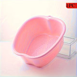 Baño de pies con función de masaje reforzada, baño de pies en forma de manzana, cubo de baño de pies para relajación, adecuado para spa en casa, puntos de masaje integrados y asa.