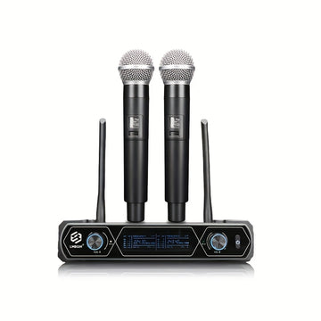 Sistema de Micrófono Inalámbrico Dual LMBGM con Voz HD, Rango de 30m, Transmisión Estable - Ideal para KTV, Karaoke Familiar y Actuaciones Escénicas, 110V-130V, Jack de 6.35mm, Equipo de Audio Portátil|Equipo de Audio Profesional|Transmisión de Audio Est