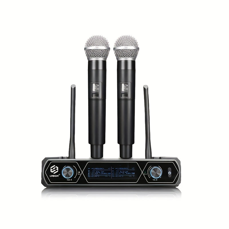 Sistema de Micrófono Inalámbrico Dual LMBGM con Voz HD, Rango de 30m, Transmisión Estable - Ideal para KTV, Karaoke Familiar y Actuaciones Escénicas, 110V-130V, Jack de 6.35mm, Equipo de Audio Portátil|Equipo de Audio Profesional|Transmisión de Audio Est