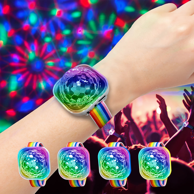 2 piezas de luces mini bola disco RGB con voz activada, anillos luminosos para manos, control por voz y botón pulsador, 7 modos de luz, recargable USB, ideal para hogar, fiestas, karaoke, bodas, clubes e iluminación festiva