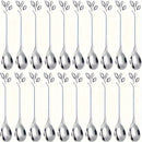 20pcs Cuchara de Café de Acero Inoxidable, Diseño Elegante de Hoja para Té, Ideal para Postres, Aperitivos, Elección Ideal para Bodas y Fiestas