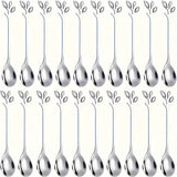 20pcs Cuchara de Café de Acero Inoxidable, Diseño Elegante de Hoja para Té, Ideal para Postres, Aperitivos, Elección Ideal para Bodas y Fiestas