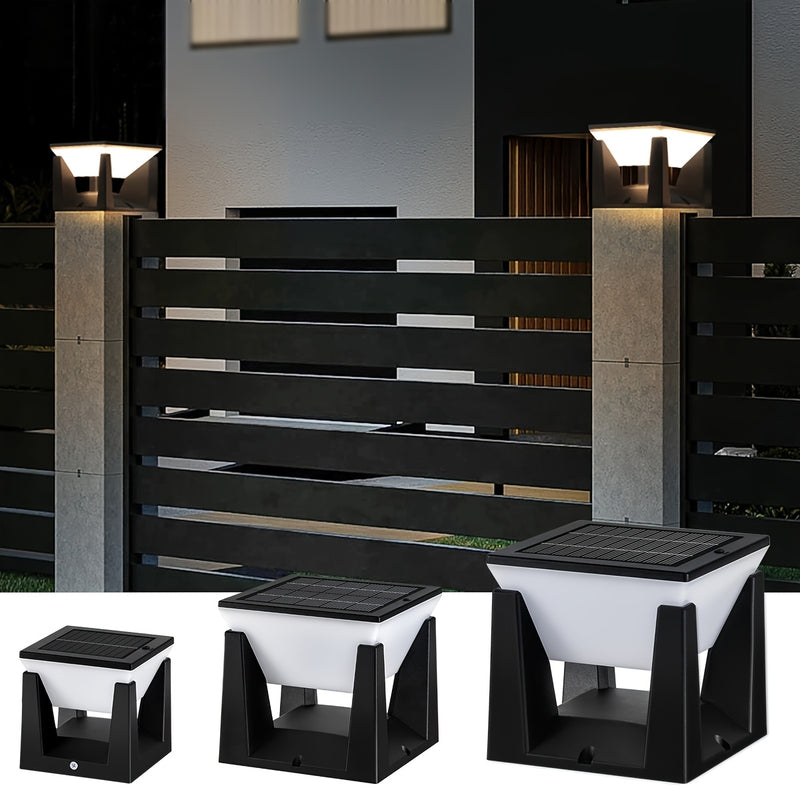 Lámparas de pared solares Amaryllis para exteriores - Blanco y negro, plástico duradero, iluminación de paisaje eficiente en energía para hogar y jardín, batería de litio cargada por energía solar, capacidad, iluminación exterior | Lámparas de pared mode