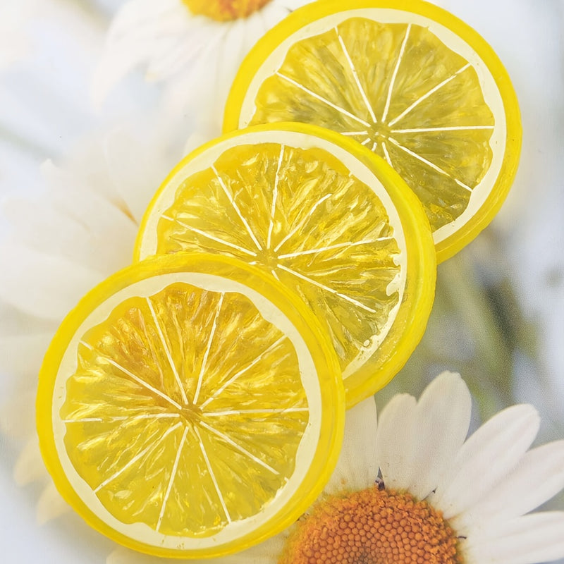 20-Unidades de 5 cm de Rebanadas de Limón Amarillo - Fruta Artificial de Plástico Realista, Ideal para Decoración del Hogar, Navidad, Acción de Gracias, Día de San Valentín, Día de la Madre, Graduación, Reunión, Fiestas de Playa y Cócteles sin Contenedor